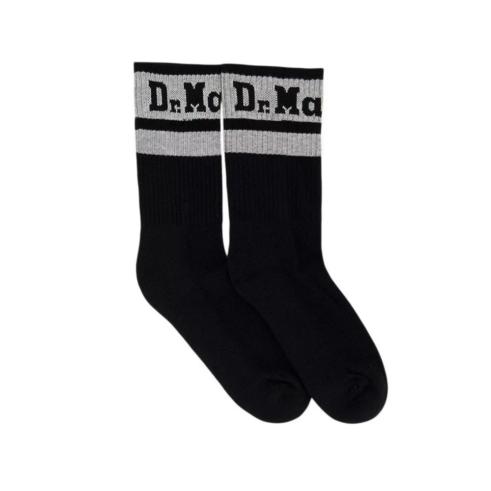 1-Pair Dr. Martens Size M/L Crew Socks Athletic Logo Black/Gray/Black